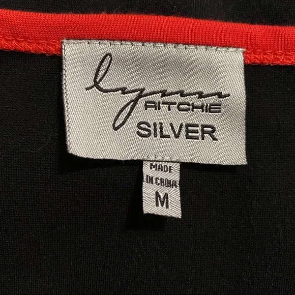 Lynn Ritchie Orange Exposed Zipper 3/4 Sleeve Top - Picture 4 of 5